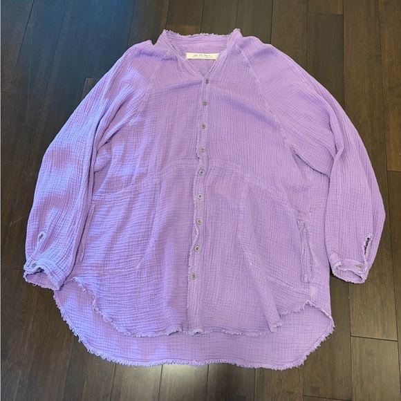 We The Free Tops - We The Free Lavender Cotton Button Up
